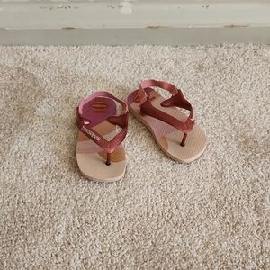 Havaianas Kids Flip Flops - Pink and Tan Size US 9 / EU 25/26